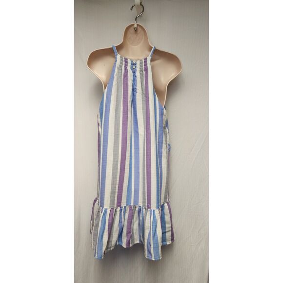 Velvet Heart-Venice Multicolor Lavender Stripe Halter Dress Size Small - Picture 3 of 8